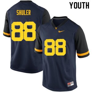 Youth West Virginia Mountaineers NCAA #88 Adam Shuler Navy Authentic Nike Stitched College Football Jersey BR15J18UT